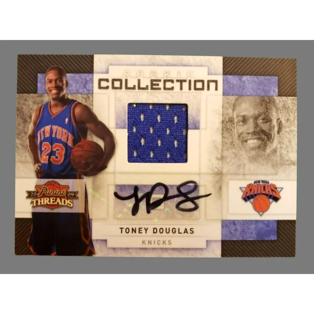 2009-10 Panini Threads Materials TONEY DOUGLAS NBA Card #27 Rookie RC AUTO 07/50